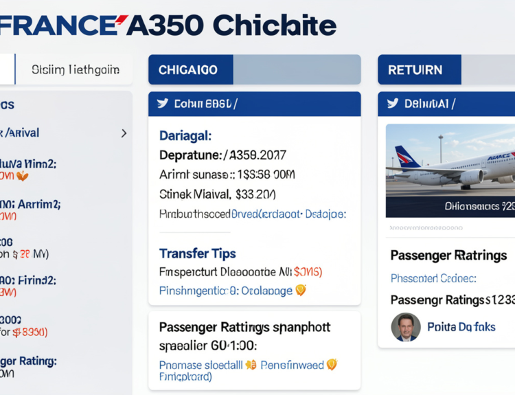 air france a350 chicago flight return
