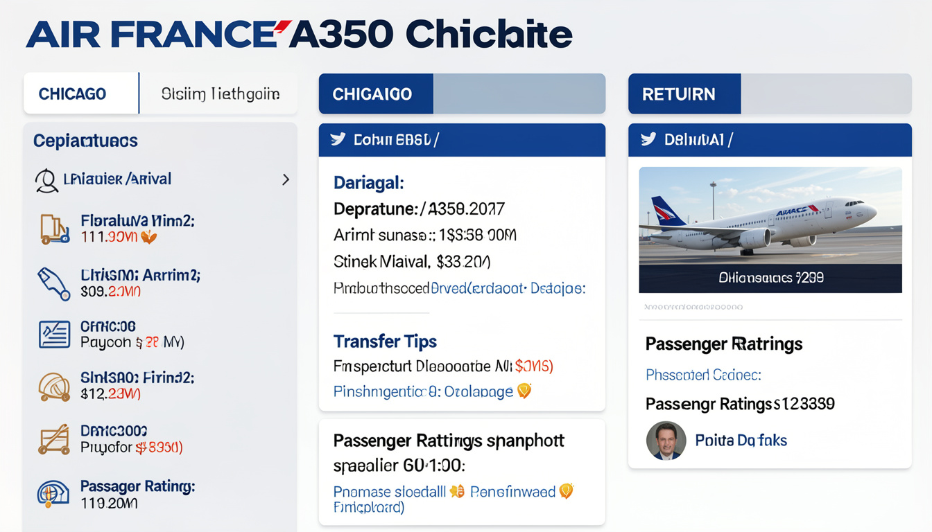 air france a350 chicago flight return