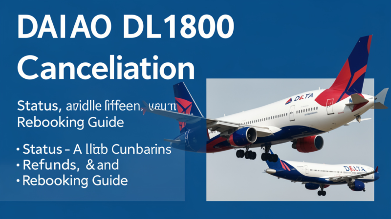Delta Flight DL1800 Cancellation: Status, Refunds, and Rebooking Guide